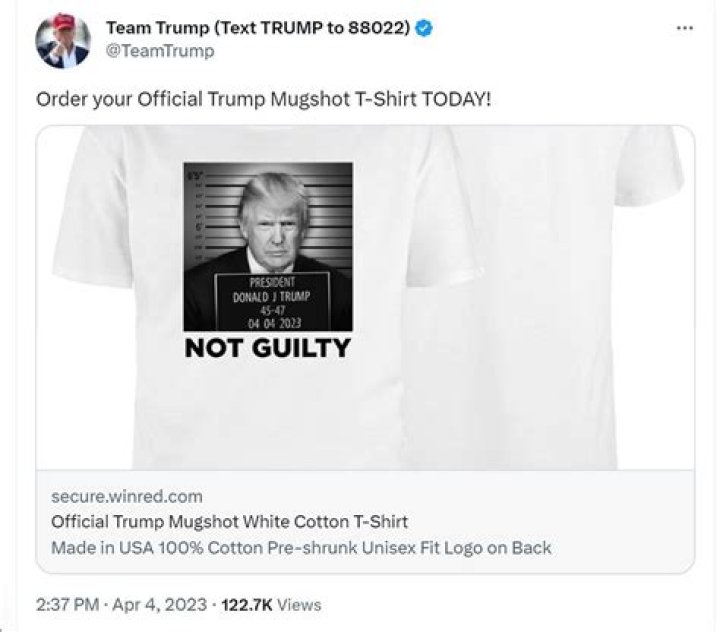 
Was Donald Trump’s mugshot taken? T-shirts with fake photo get sold on former president’s campaign website 