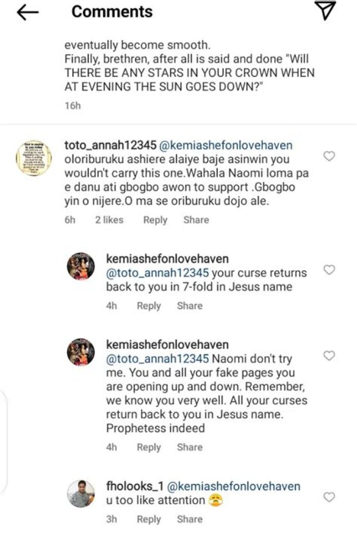 
“We Know You Very Well” Blogger Kemi Ashefon Issues Warning To Queen Naomi For Allegedly Cursing Her 